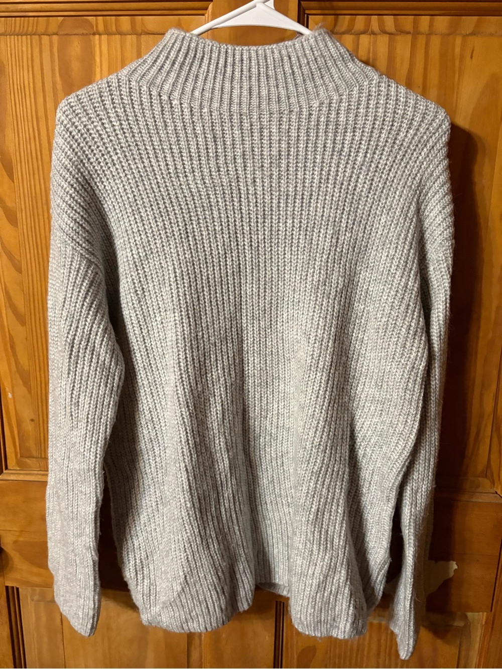 LOFT Light Gray Ribbed Turtleneck Sweater